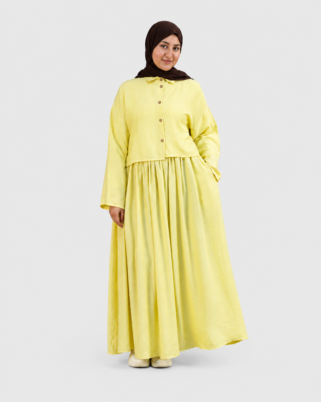 Ensemble Lila – Chemise & Jupe Longue Jaune