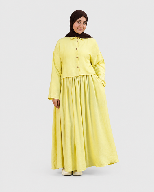 Ensemble Lila – Chemise & Jupe Longue Jaune