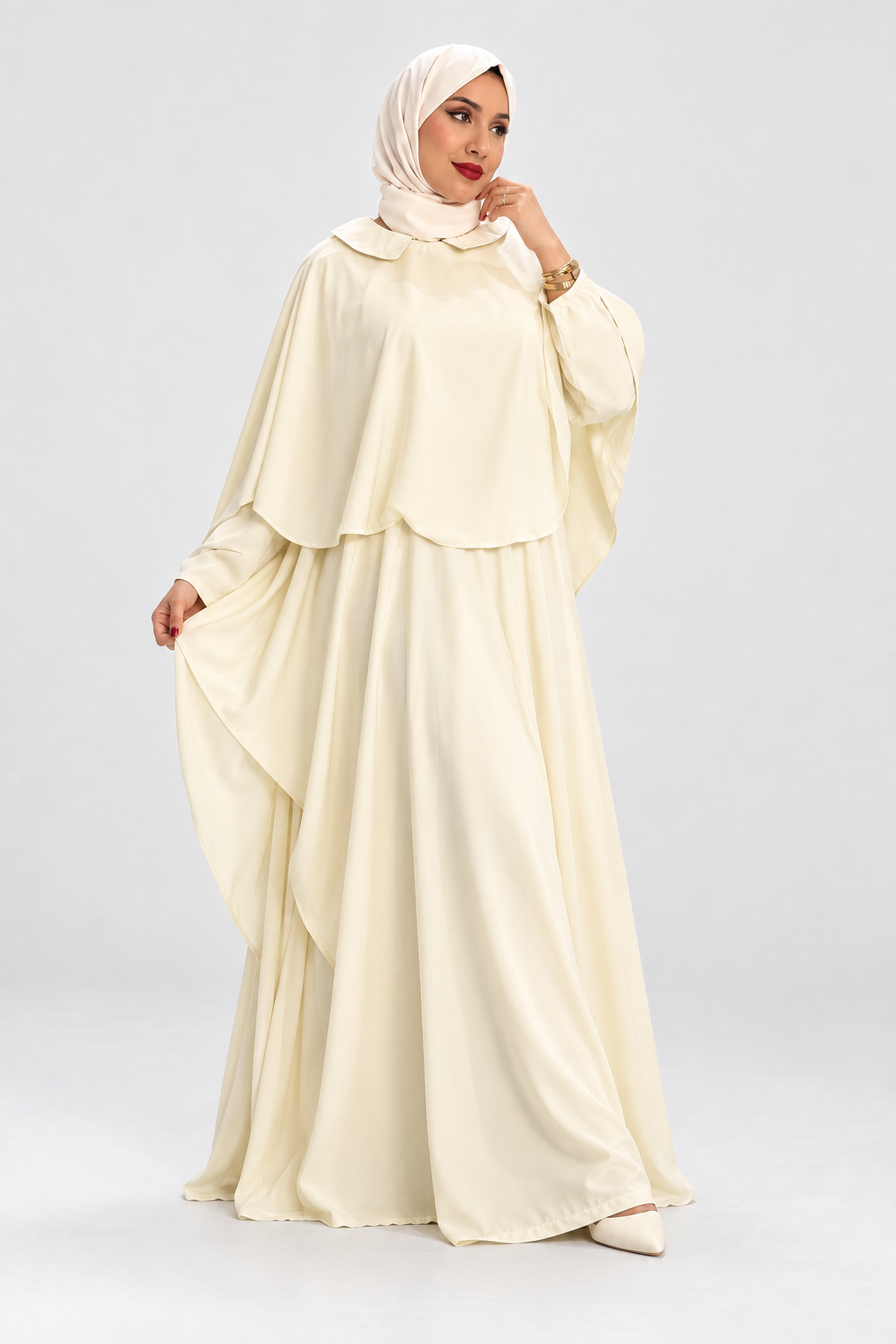Abaya Rosa style Cape Vanilla Cream