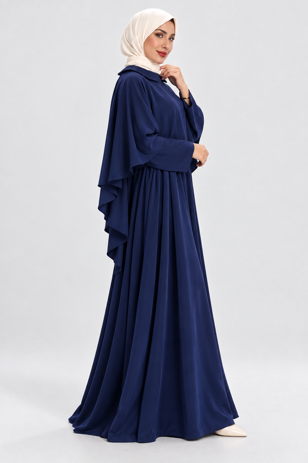 Abaya Rosa style Cape Bleu marine royal