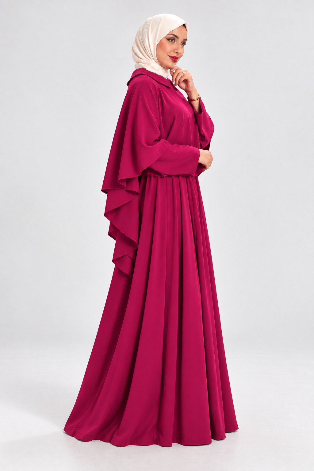 Abaya Rosa style Cape Magenta