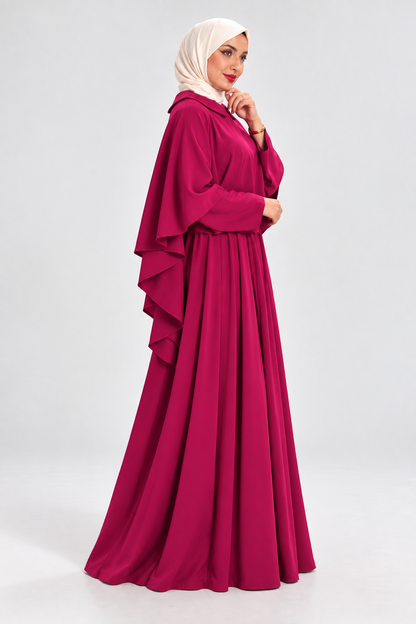 Abaya Rosa style Cape Magenta