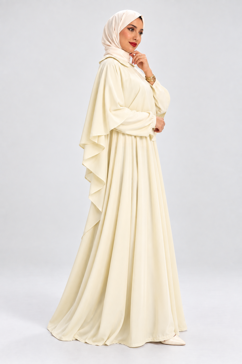 Abaya Rosa style Cape Vanilla Cream