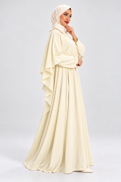 Abaya Rosa style Cape Vanilla Cream