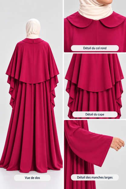 Abaya Rosa style Cape Magenta