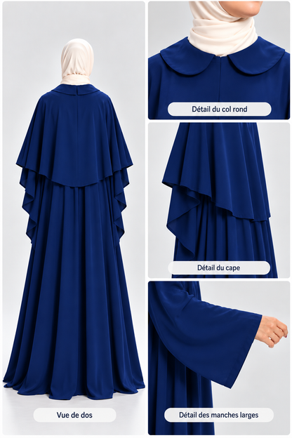 Abaya Rosa style Cape Royal Blue